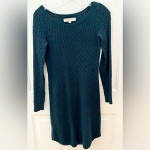 Loft Petite Green-Blue Sweater Dress